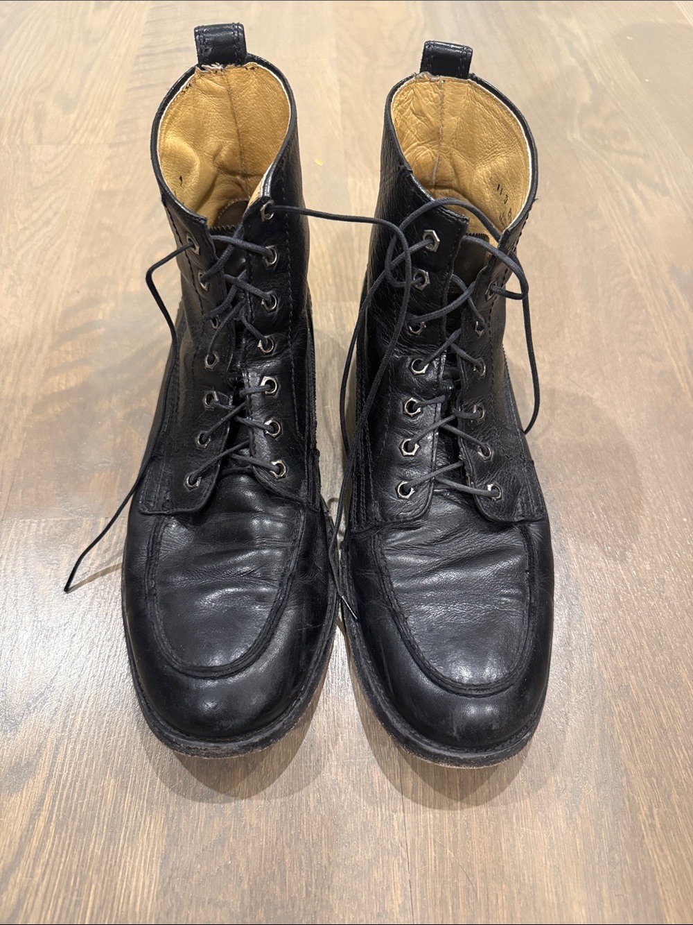 Frye Men’s Black Leather Lace-up Boots